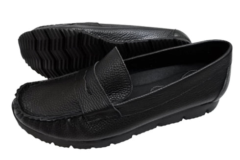 【arui_toe 39512 ブラック】本革コンフォートローファー